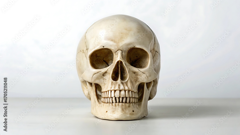 Obraz premium human skull on black background