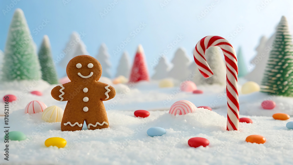 Obraz premium gingerbread man on christmas tree