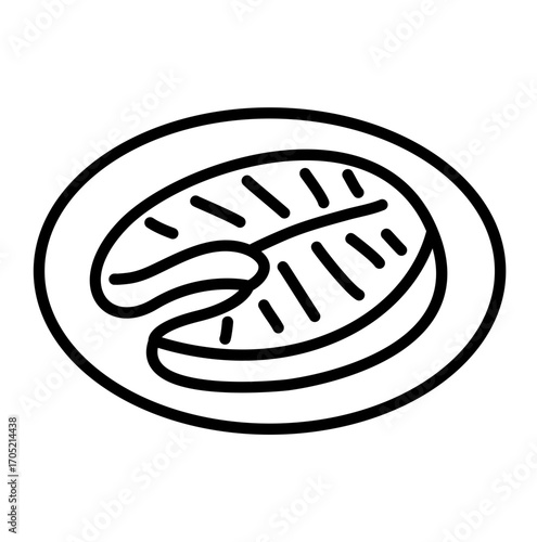 Tuna fish food single vector icon