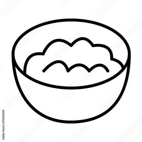 Mashed potato food single vector icon