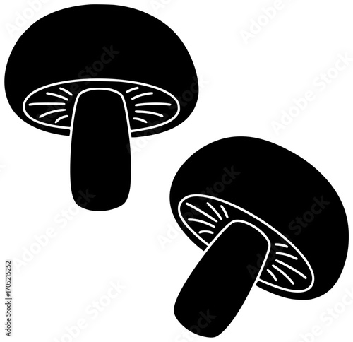toadstool illustration forest silhouette mushroom logo fungus icon nature outline autumn fungi amanita plant organic poisonous cartoon cap fall shape and vector graphic background