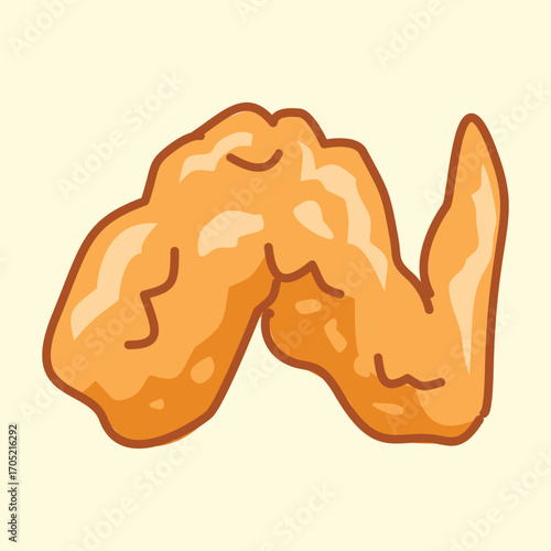 Illustration of an Fried Chicken Wings Cartoon