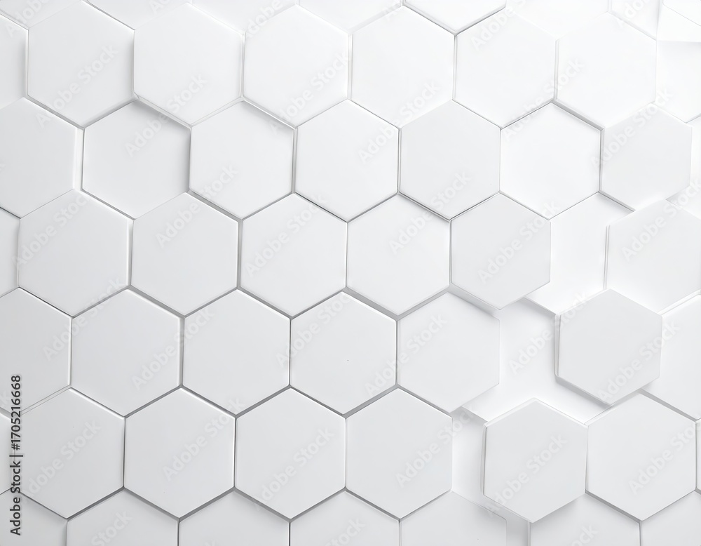 Naklejka premium Abstract White Hexagon Pattern Background