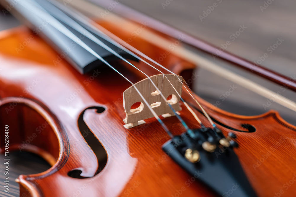 Fototapeta premium Closeup photo of beautiful violin