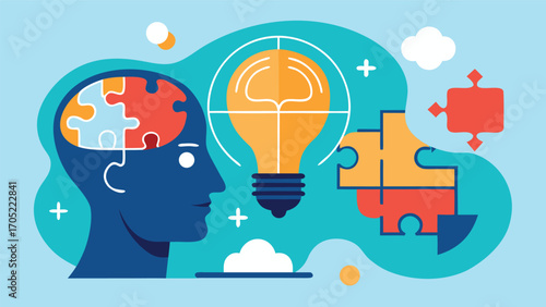 Visual representation of problem-solving and creativity in a vibrant design highlighting the human mind's potential