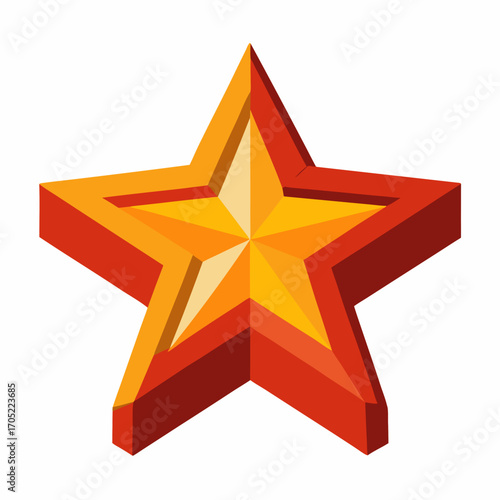 red star on white background