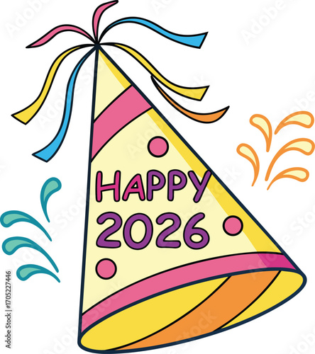 Happy birthday celebration vector illustration with a vintage pizzeria design label