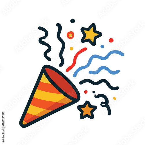 Vector Illustration of Colorful Confetti on White Background