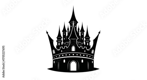 Majestic kingdom crowned with royalty: a harmonious emblem of fantasy realms
