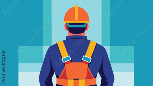 Construction worker observing site plans and planning for a new project at a construction site