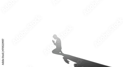Silhouette of a person in prayer evoking solitude faith reflection and introspection