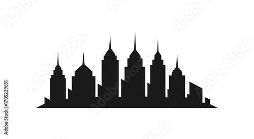 Urban landscape silhouette displaying the modern architecture and design of tall buildings