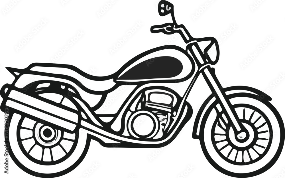 Fototapeta premium Vector sketch of bikes and cars side by side symbolizing mobility variety, transport design 