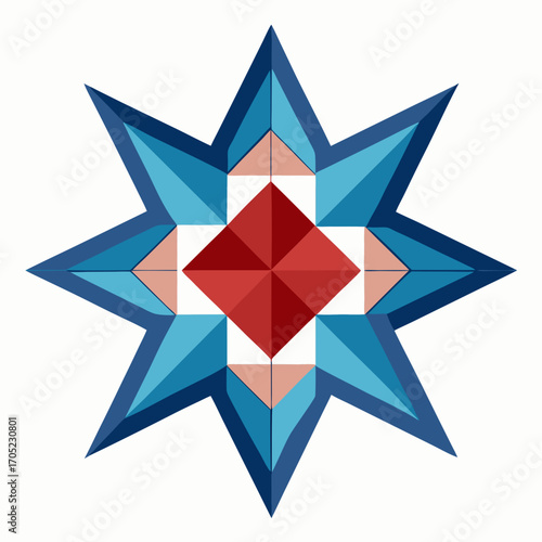 red star on white background