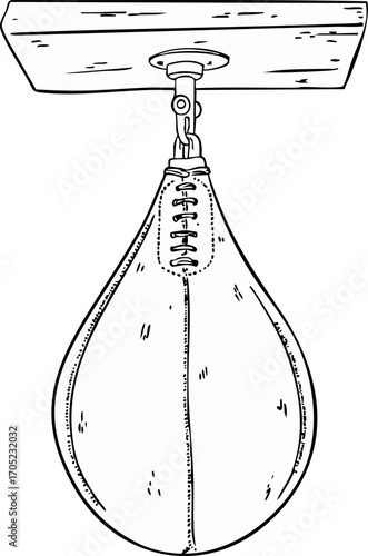 Punching bag. Vector illustration.