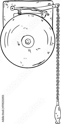 A boxing gong. Vector illustration.