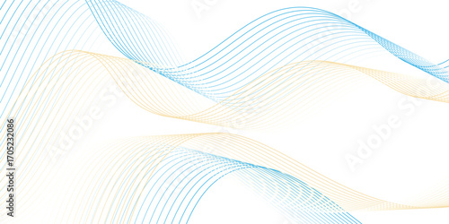 banner backgrond,blue and yellow line wave effect abstract backgrounnd line. vector illustration eps10