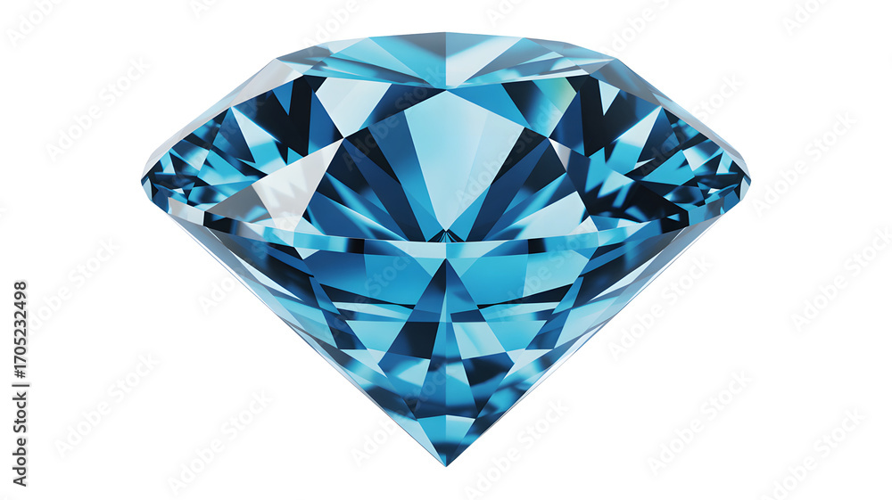 Fototapeta premium Stunning blue diamond, radiating elegance and luxury, perfect for jewelry design and branding