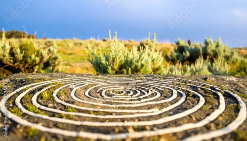 Stone Spiral Maze in Sagebrush Field