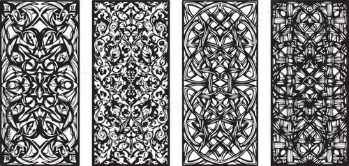 Geometric & Floral Wall Panel Vector Bundle