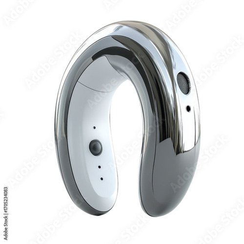 Stylish wearable neck speaker with sleek chrome finish