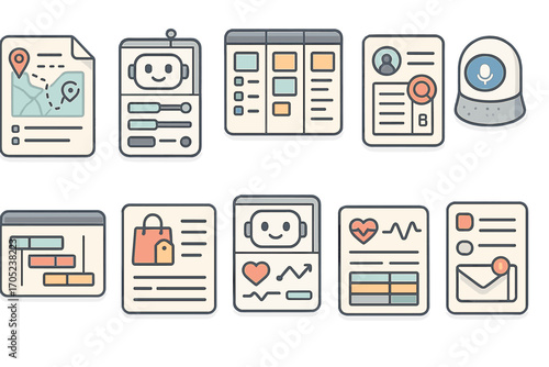 Project management linear icon set. task, workflow, calendar line icons collection