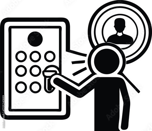 Person interacting with device showing user profile