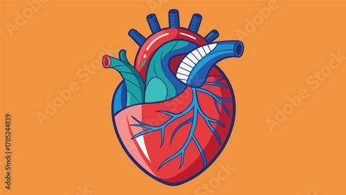 Colorful anatomical heart illustration representing human emotions and health concepts