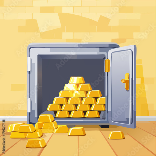 Gold bricks in the bank safe