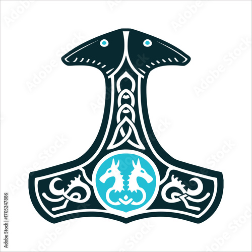 Viking Animal Brooch, Shapeshifting Amulet Illustration Viking Witchs Cloak Pin A brooch with animal motifs for shapeshifting