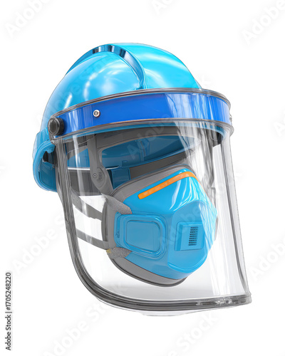 Safety helmet with face shield and mask