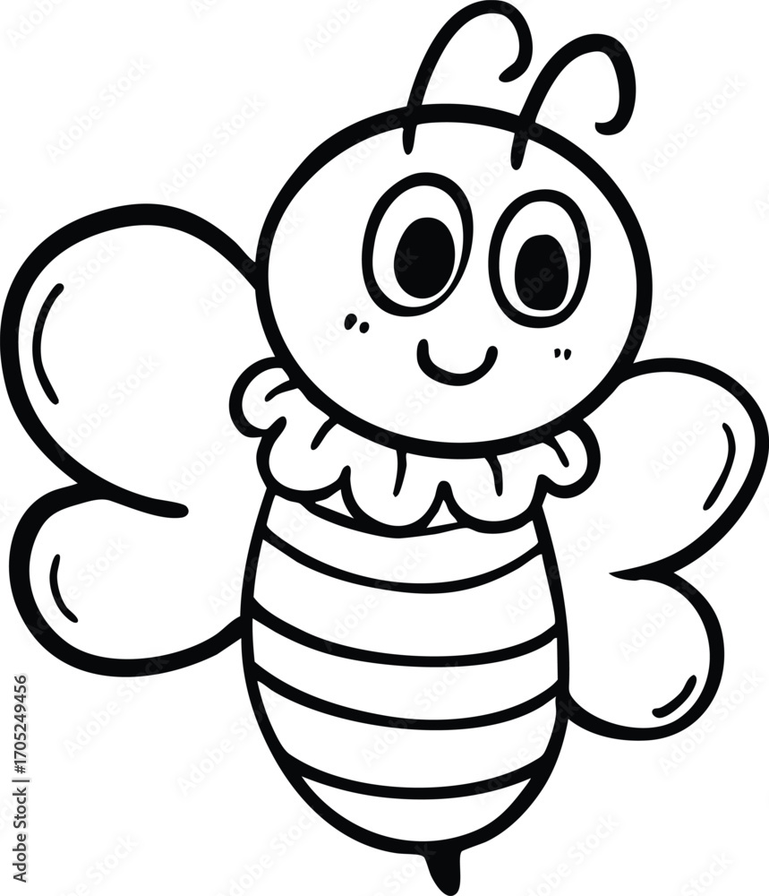 Obraz premium Hand drawn bee character illustration, vector