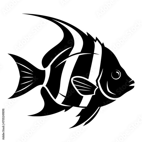 An elegant and minimalist ornamental fish logo illustration