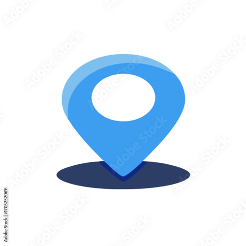 Modern blue location pin icon for navigation and mapping