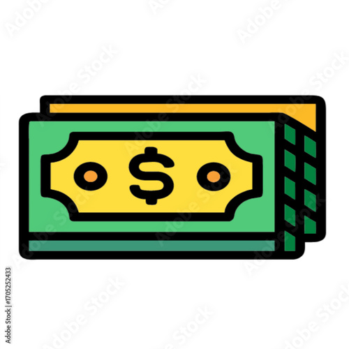 Stack of cash with dollar sign for finance