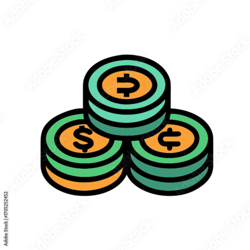 Stack of coins symbolizing wealth and financial success