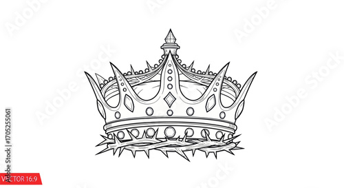 Intricate crown entwined with a thorny wreath symbolizing royalty and sacrifice