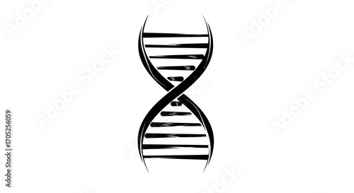 Stylized dna strand illustration on white background representing genetic code