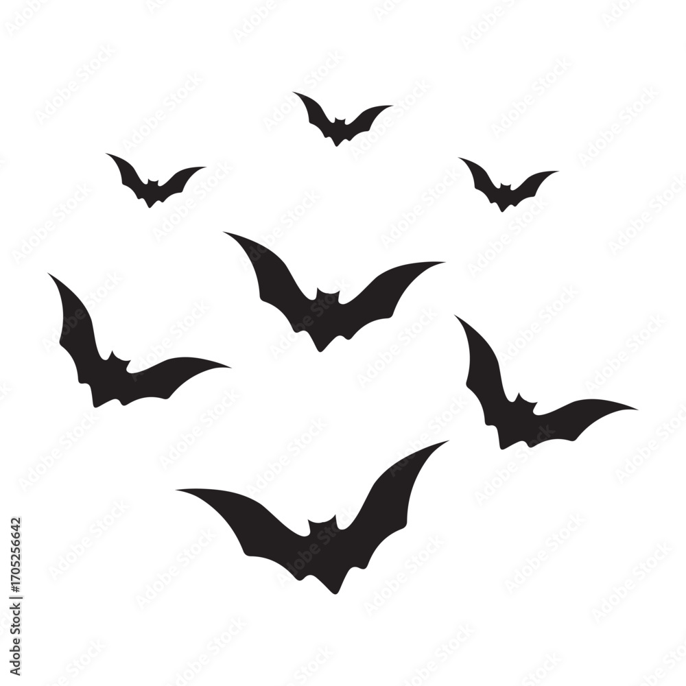 Naklejka premium Halloween Bats Flock