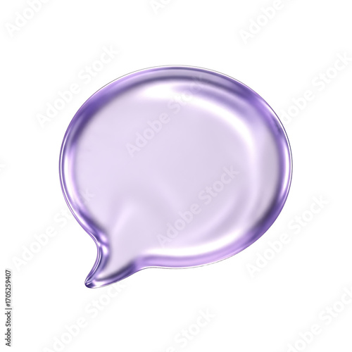 Soft Purple 3D Speech Bubble, Transparent Chat Icon.