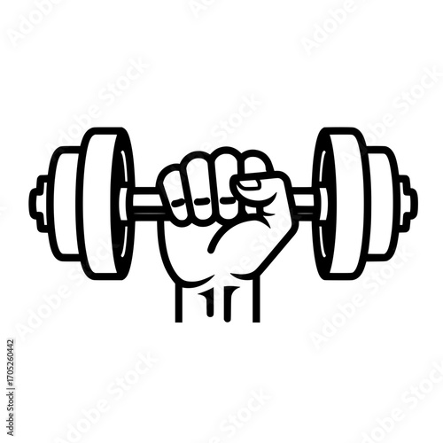 Hand Holding Dumbbell Illustration for Strength and Fitness Training