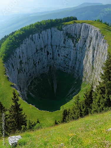 Dramatic Creux du Van: A Sweeping View of Nature's Majestic Amphitheater