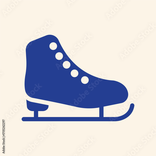 Vibrant blue ice skate icon perfect for winter sports, fashion, and active lifestyle promotions