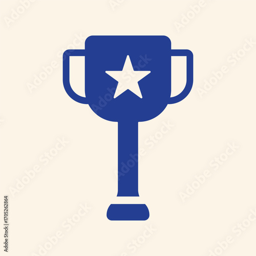 Celebrate achievement with this iconic blue trophy featuring a white star, symbolizing victory and success.
