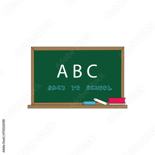 Back To School Theme Single Icon Vector chalkboard Illustration