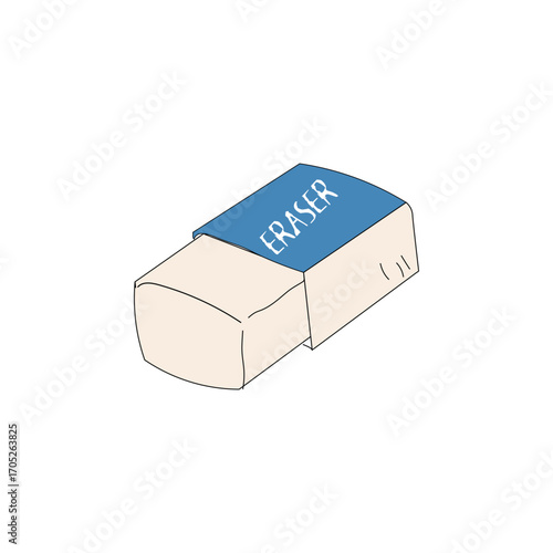 Back To School Theme Single Icon Vector Eraser Illustration