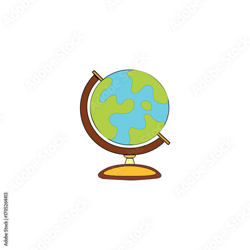 Back To School Theme Single Icon Vector Globe Illustration 1