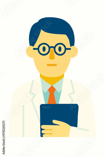 Male doctor carrying a checklist book, Suitable for health-related projects.