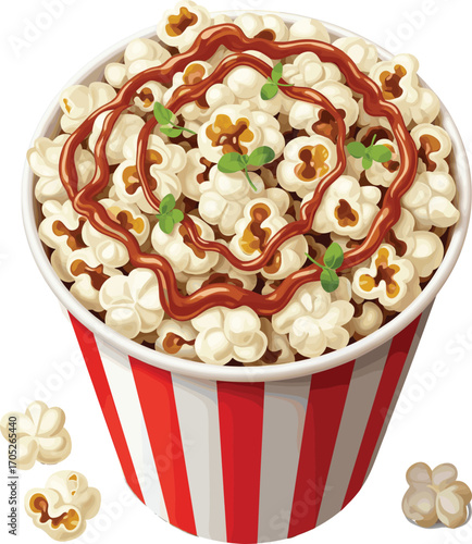 Gourmet Popcorn with Seasonings Vector 2