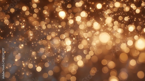 Golden Bokeh Lights Abstract Background